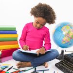 child studying studio