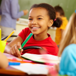 close up thoughtful little girl holding highlighter.webp